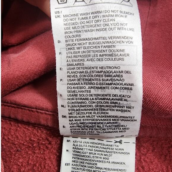 Adidas Sweatshirt Womens L Red Essentials Linear Pullover Hoodie Athleisure - Picture 4 of 8